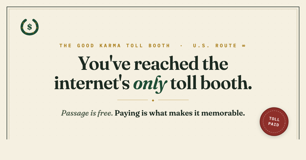 Introducing - Good Karma Toll Booth logo